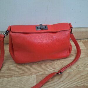Viola Castellani Pebbled Terracotta Italian Leather Crossbody/Handbag